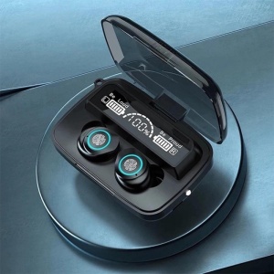 Casti Smart Techstar® M9-17, Wireless, Bluetooth V5.1, Touch, Display Digital, 2000mAh, pentru iPhone Xiaomi Huawei, Negru - Img 12