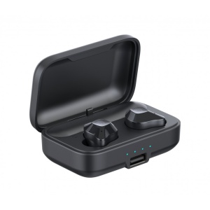 Casti Smart Techstar® TWS S15 , Wireless, Bluetooth V5.0, HD Audio, Touch, IPX6, iOS, Android, 1500mAh, Negru - Img 1