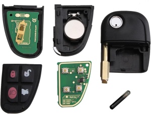 Set carcasa cheie Jaguar cu cip 4D60 si telecomanda 433MHz