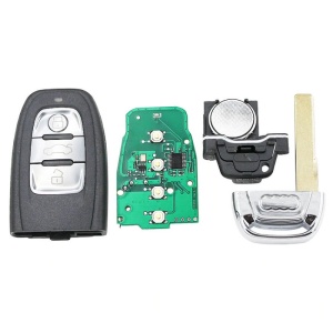 Cheie auto Audi A4L/Q5, 3 butoane, cu finisaj argintiu frontal