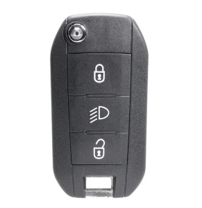 Vedere frontala cheie Techstar 3 butoane compatibila cu Peugeot Citroen model nou