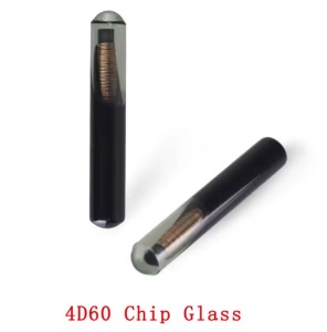 Cip transponder auto aftermarket blank ID60 4D60 tip sticla compatibil Ford Focus Connect Fiesta Ka Mondeo vedere frontala si laterala