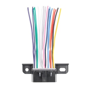 Conector OBD2 femela cu fire dispuse vertical, vedere frontala