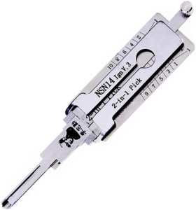 Decodor auto Lishi NSN14 pentru contact si unealta de deschidere 2 in 1, compatibil cu chei Nissan, Infiniti, Subaru si Renault, lama NSN14 #22