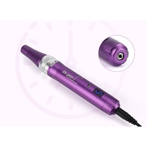 DermaPen Techstar® Dr Pen Premium X5, 2 Capete de Rezerva, Ace Otel Inoxidabil, Corp Aliaj, Ergonomic, Regenerare Piele, Lifting, Viteza Reglabila, 5 Viteze, Purpuriu - Img 7