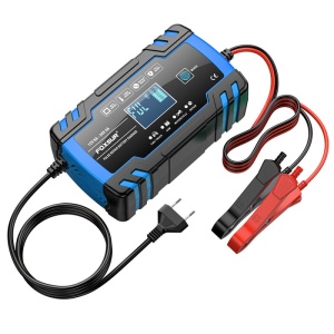 Incarcator Baterie Auto Cu Microprocesor Foxsur B0228-L, 12/24V, 4/8A, Display LCD, Functie De Reparare Cu Puls, 170x98x58mm, Albastru - Img 1