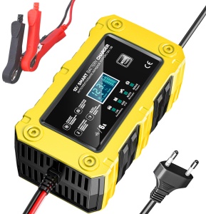 Incarcator inteligent baterie auto moto Techstar BC-1206 galben, 12V 6A, cu LCD si functie Repair