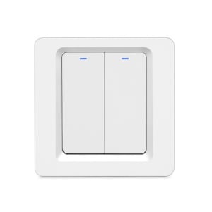Intrerupator Smart Techstar®, Wireless 2.4GHz, Button cu Revenire, Design Classic, Iluminare LED, 2 Faze, cu NUL, Alb