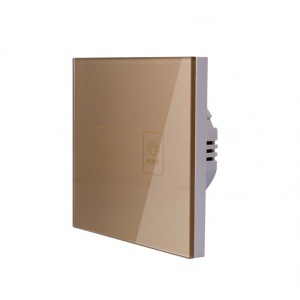 Lateral intrerupator touch auriu Techstar TG02 cu rama din sticla securizata