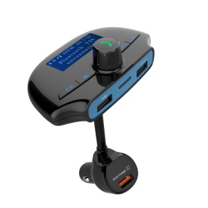 Modulator FM Techstar® T36, Wireless, Bluetooth 3.0, Microfon Integrat, Quick Charge 3.0, Afisare Voltaj, Slot MicroSD - Img 1