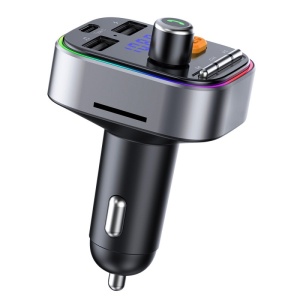 Modulator FM Techstar® T48C, Bluetooth 5.0, Bass Boost, Voltaj Baterie, USB, 18W PD Type C, MicroSD, RGB - Img 6