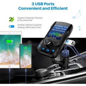 Modulator FM Transmitator Auto Techstar® EQ-Onever, Bluetooth 4.0, Wireless, Onever, cu Display 1.8", 3xUSB, HandsFree - Img 3