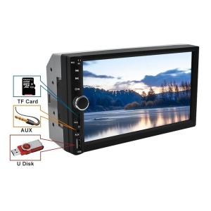 MP5 Player Techstar® 7028, 2DIN, Ecran HD Touch 7 inch, Camera Marsarier, Comenzi volan, MirrorLink, Bluetooth 4.2, AUX, USB, MicroSD, Negru - Img 3