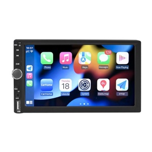 MP5 Player Techstar® 7028, 2DIN, Ecran HD Touch 7 inch, Camera Marsarier, Comenzi volan, MirrorLink, Bluetooth 4.2, AUX, USB, MicroSD, Negru - Img 1