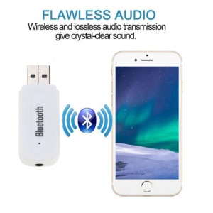 Receptor Audio Adaptor USB Techstar® A2DP cu Jack 3.5mm Transmitator AUX, Alb - Img 2