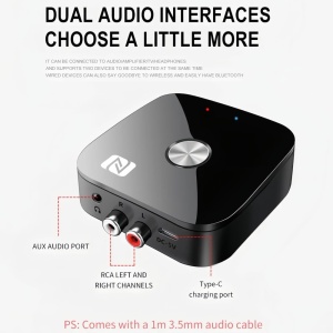 Techstar T68 receptor Bluetooth audio - imagine prezentare (Audio Receiver) cu dispozitivul