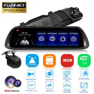 Resigilat Camera Video Auto Oglinda DVR Dubla FullHD Techstar® K62, Unghi 170°, Display IPS LED 10", Nightvision, Wide Range, cu Microfon - Img 5