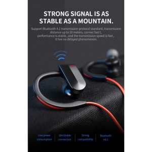 Resigilat Casti Wireless Techstar® K98, Rosu, Bluetooth 4.1, HiFi, Cip CSR - Img 3