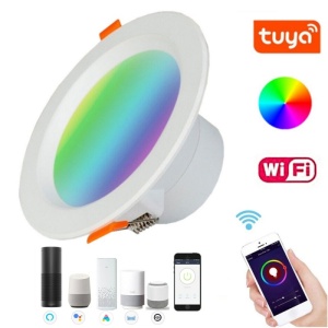 Resigilat Spot Led RGB inteligent Techstar® ,5W, 2700-6500K, Control vocal, compatibil cu Amazon Alexa si Google Home, WiFi 2.4 GHz, Alb - Img 2