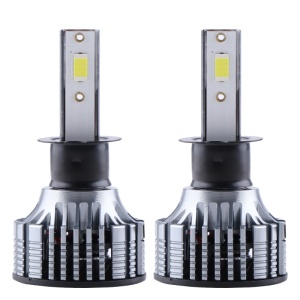 Set 2 LED-Uri Auto Techstar® V8, H3, 120W, 12-24V, 15000 Lumeni, 6000K, Unghi Fascicul 360°, CSP 3570, Canbus, Radiator Aluminiu, Racire Cooling Tech, Argintiu - Img 1
