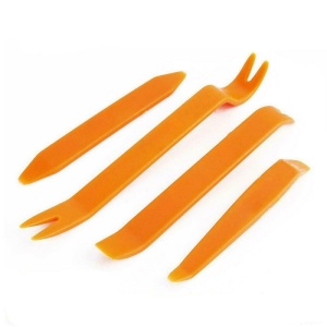 Set 4 leviere portocalii din plastic pentru demontare tapițerie auto