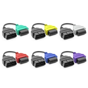 prezentare cabluri adaptor OBD2 Techstar in 6 culori pentru Fiat Alfa Romeo Lancia