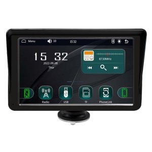 Sistem Multimedia Techstar® Apple Carplay/Android 7094P, Ecran Tactil, 7 Inch 1080P Full HD, Bluetooth, Mirror Link/Card TF/USB/AUX, Negru - Img 3