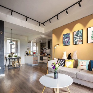 corp iluminat LED decorativ montat pe perete in living modern