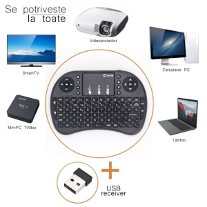 Tastatura Wireless Techstar® i8, Air Mouse, Touchpad, 2.4ghz, pentru Android TV si Mini PC - Img 9