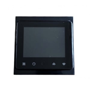 Termostat smart Techstar TH-20W negru ecran stins vedere frontala