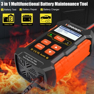 ecran meniu si setari pentru tester baterie auto Konnwei KW520