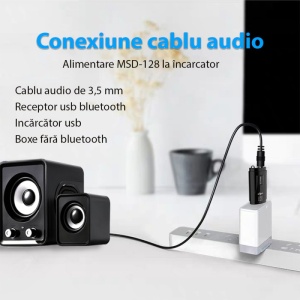 utilizare transmitator receptor audio bluetooth techstar m128 la pc si laptop