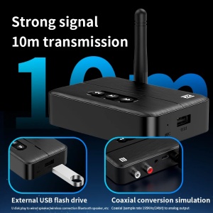 Adaptor RX Receptor Audio Bluetooth 5.4 Techstar® M60, Imperechere NFC, AUX + RCA, Redare USB, Type-C, Flash Drive, Microfon Integrat, HiFi, 10m - Img 9