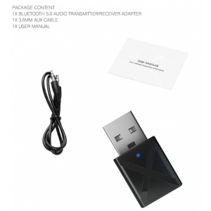 Kit audio wireless Techstar - Dual-mode (Bluetooth 5.0/AUX), solutie plug-and-play pentru masina si televizor