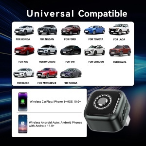 Adaptor CarPlay Android Auto Techstar B12, lista compatibilitate auto (imagine informativa)