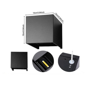 kit complet aplică LED exterior Techstar Cube negru 4000K