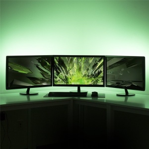 Banda LED Multicolor USB 5050 RGB Flexibila Decorat Exterior Interior 1M Waterproof cu Telecomanda - Img 7