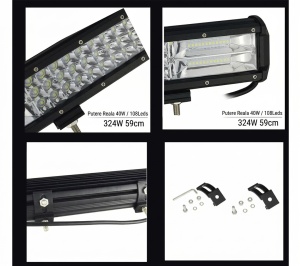 Bara Proiectoare LED Auto Offroad Techstar® Tch3, Putere Reala 40W, 12V-24V, 6000K, IP67, 59 cm, Flood Beam, Negru - Img 8