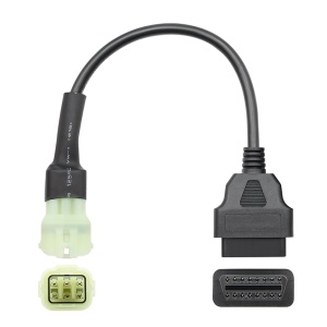 Cablu Adaptor Motociclete KTM, 6-pin, verde, femela catre OBD-II 16-pin femela, pentru diagnoza ECU cu TuneECU