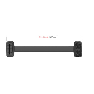 Cablu OBD2 16 pini 60 cm intins, panglica plata subtire, mufe mama si tata J1962 Tip A