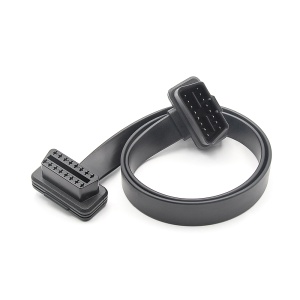 Cablu OBD2 16 pini rulat, panglica plata 60 cm, mufe joase mama si tata