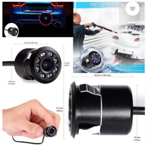 Camera pentru masina Techstar - Vedere spate clara, sistem IR cu 8 LED-uri, functionare zi/noapte, unghi 170°, waterproof