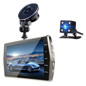 Camera Video Auto DVR Dubla FullHD Techstar® T667 Unghi 170° Display 4", Senzori Miscare si Night Vision - Img 1