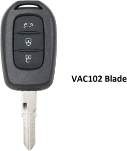 Carcasa cheie auto Techstar VAC102 3 butoane compatibila Dacia Dokker Lodgy Renault Trafic - vedere frontala lamela VAC102