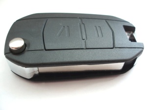 Carcasa cheie auto Techstar transformatoare upgrade flip 2 butoane cu lama HU100 compatibila Opel Corsa Astra Meriva Zafira vedere laterala cu butoane