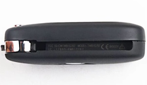 Carcasa cheie auto tip briceag Techstar pentru Renault 3 butoane compatibila Clio Megane Kangoo Fluence vedere frontala apropiata cu lama deschisa