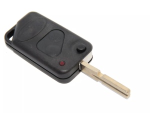 Carcasa cheie flip 2 butoane RFC pentru Range Rover P38 1994-2002 carcasa aftermarket pentru telecomanda Land Rover vedere frontala cu lama deschisa