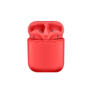 Casti i9000 TWS AIR 2 Techstar®, Bluetooth 5.0, Wireless QI, Pentru Android si iOS, Rosu, Rezistente la Apa - Img 1