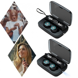 Casti Smart Techstar® M9-17, Wireless, Bluetooth V5.1, Touch, Display Digital, 2000mAh, pentru iPhone Xiaomi Huawei, Negru - Img 13