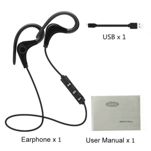 Casti Wireless Techstar® BT200, Bluetooth 4.1 ,HD Audio, Rezistente la Transpiratie, Comenzi pe Fir, Negru - Img 6